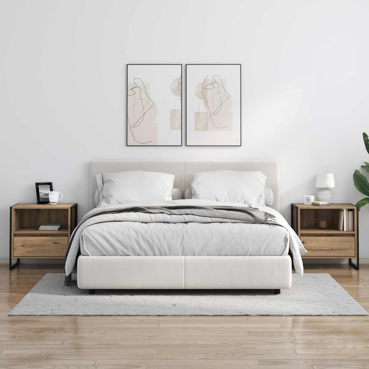 Bedside Table Artisian Oak 50 x 39.5 x 50 cm Engineered Wood