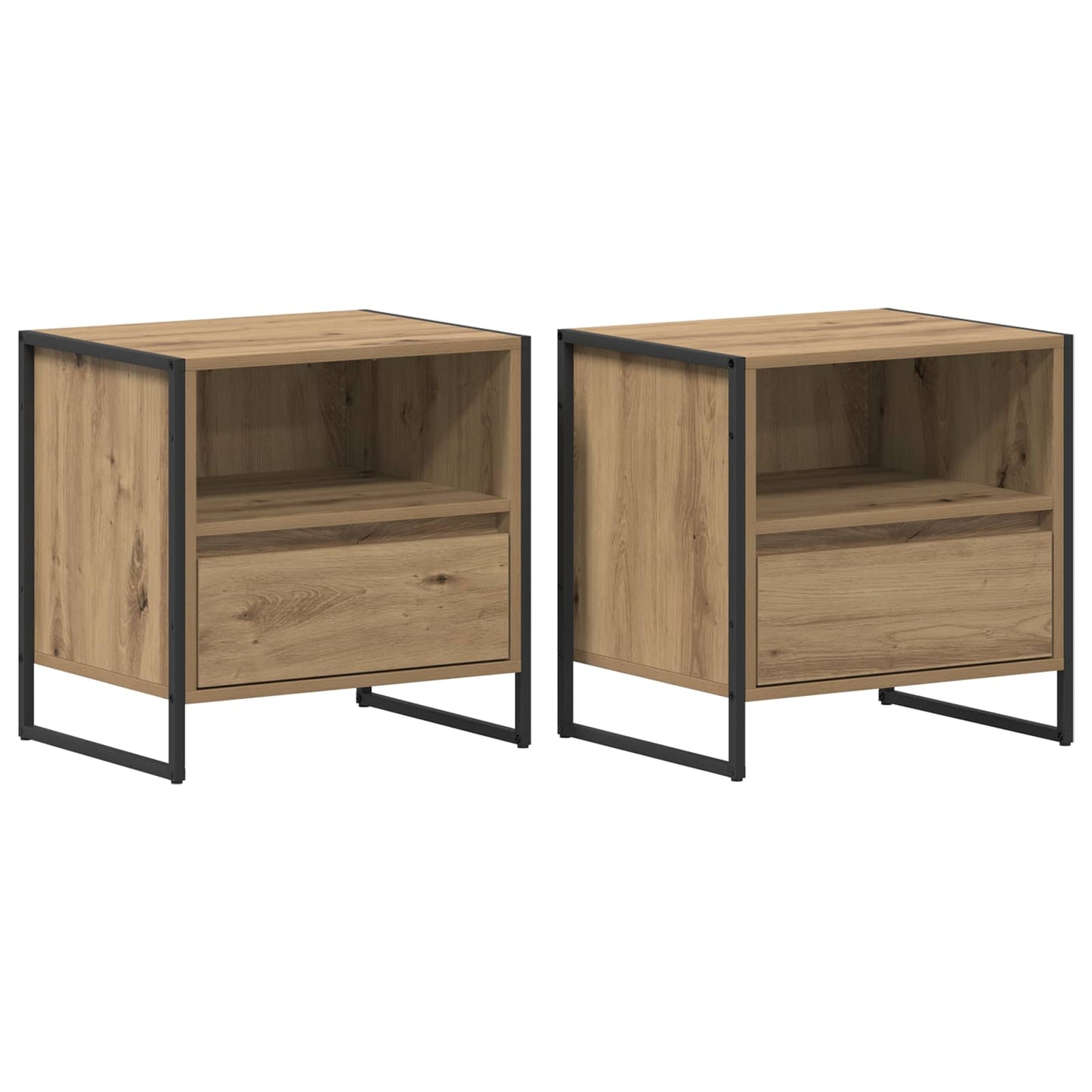 Bedside Table with Drawer 2 pcs Artisian Oak 50 x 39.5 x 50 cm