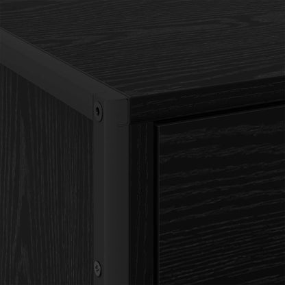 Bedside Table Black Oak 50 x 39.5 x 50 cm Engineered Wood