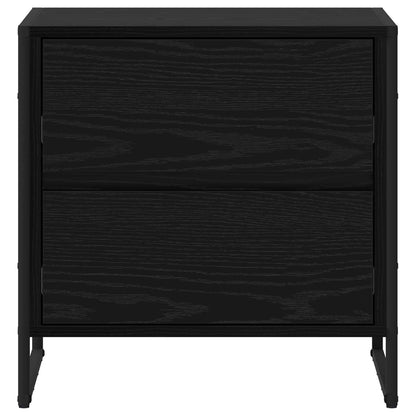 Bedside Table Black Oak 50 x 39.5 x 50 cm Engineered Wood