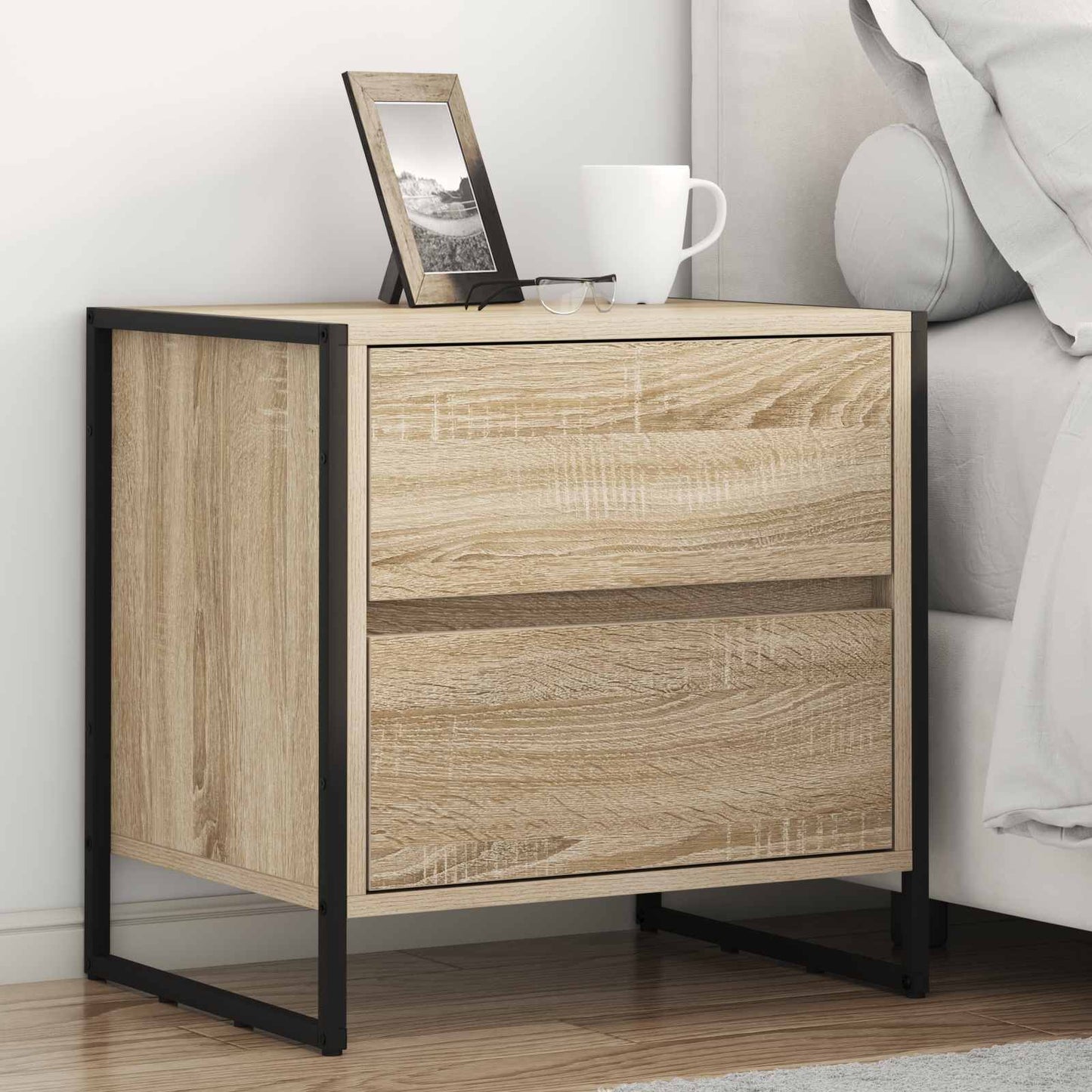 Bedside Table Sonoma 50 x 39.5 x 50 cm Engineered Wood