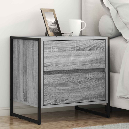 Bedside Table Grey Sonoma 50 x 39.5 x 50 cm Engineered Wood
