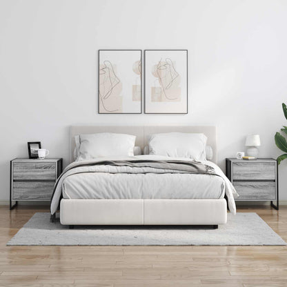 Bedside Table with Drawer 2 pcs Grey Sonoma 50 x 39.5 x 50 cm