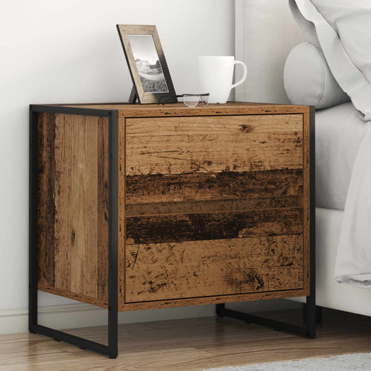 Bedside Table 2 pcs Old Wood 50 x 39.5 x 50 cm Engineered Wood