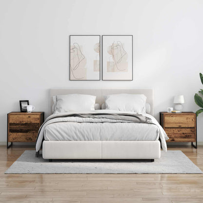 Bedside Table 2 pcs Old Wood 50 x 39.5 x 50 cm Engineered Wood