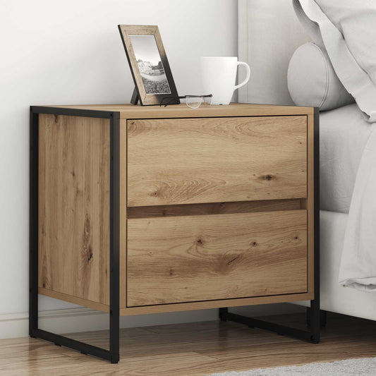 Bedside Table Artisian Oak 50 x 39.5 x 50 cm Engineered Wood