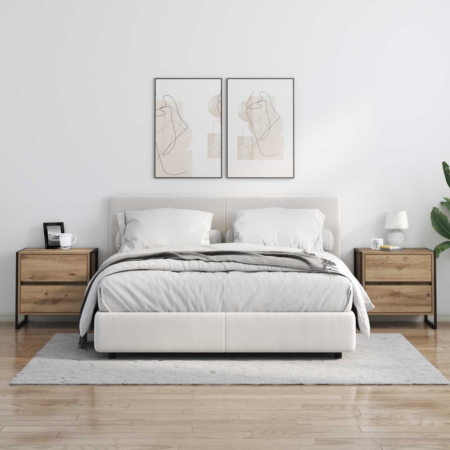 Bedside Table Artisian Oak 50 x 39.5 x 50 cm Engineered Wood