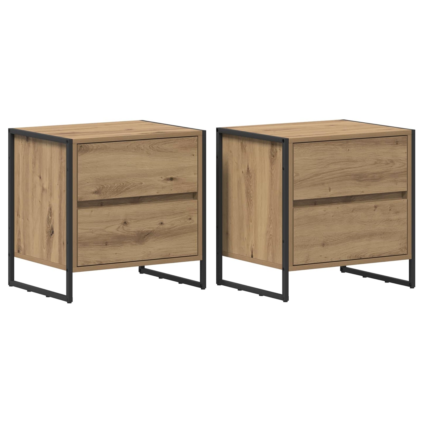 Bedside Table with Drawer 2 pcs Artisian Oak 50 x 39.5 x 50 cm