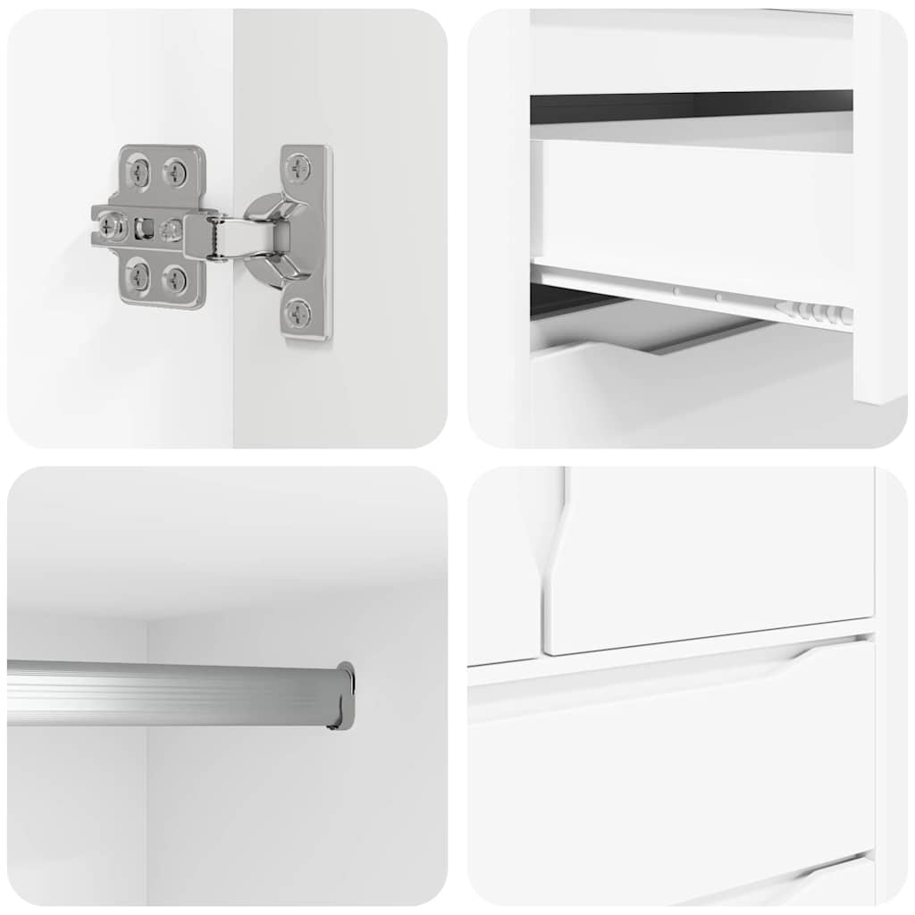 Bathroom Cabinet White 79.5 x 49 x 156 cm Engineered Wood