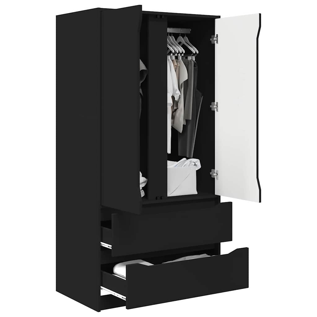 Bathroom Cabinet Black 79.5 x 49 x 156 cm Engineered Wood