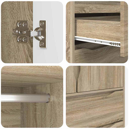 Bathroom Cabinet Sonoma Oak 79.5 x 49 x 156 cm Engineered Wood