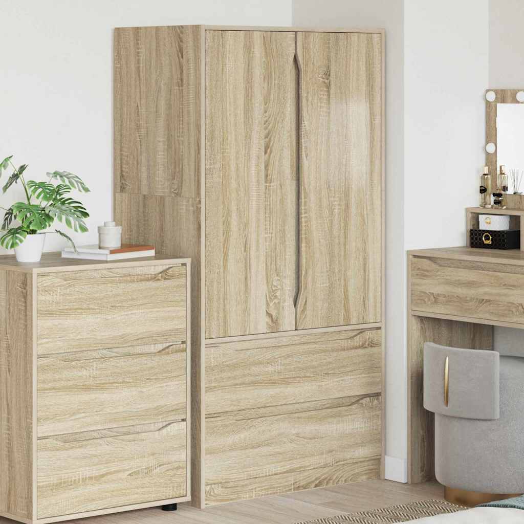 Bathroom Cabinet Sonoma Oak 79.5 x 49 x 156 cm Engineered Wood