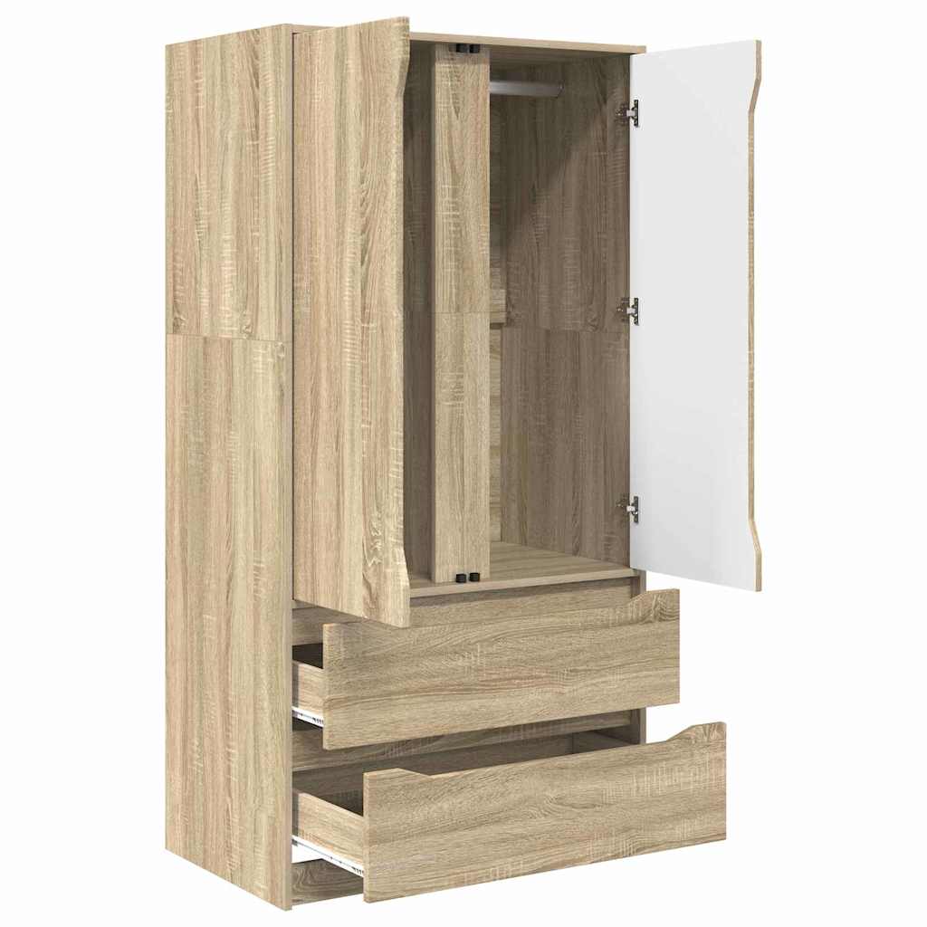 Bathroom Cabinet Sonoma Oak 79.5 x 49 x 156 cm Engineered Wood