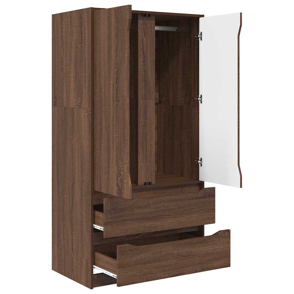 Bathroom Cabinet Brown Oak 79.5 x 49 x 156 cm Engineered Wood