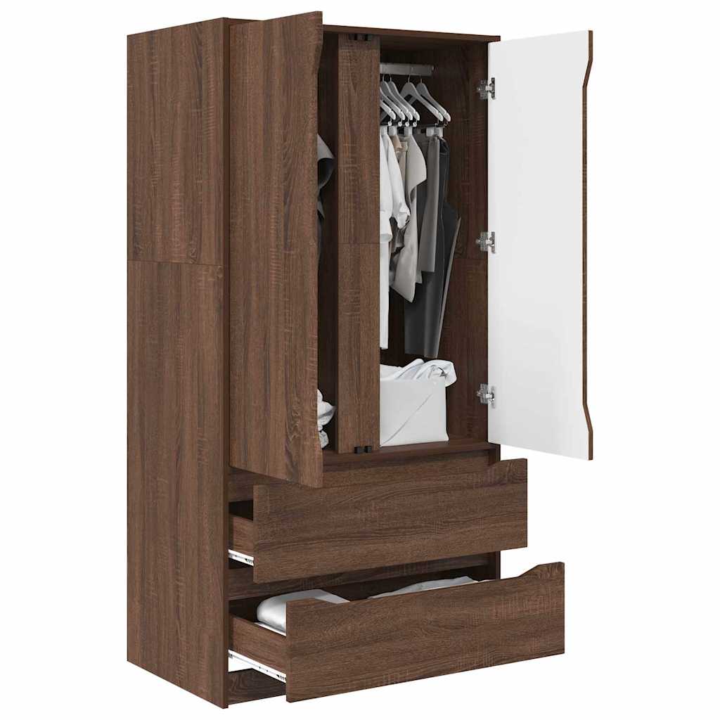Bathroom Cabinet Brown Oak 79.5 x 49 x 156 cm Engineered Wood