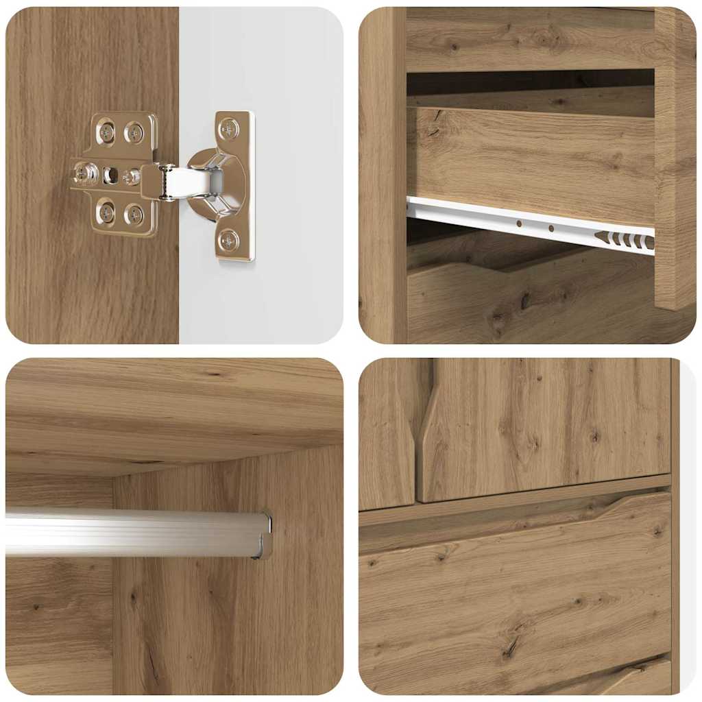 Bathroom Cabinet Artisan Oak 79.5 x 49 x 156 cm Engineered Wood