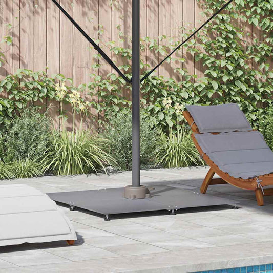 Parasol Base Dark grey wood look 100 x 100 x 4 cm Steel