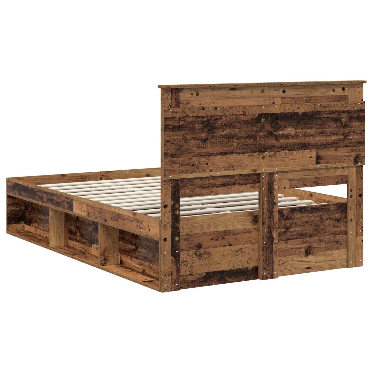 Bed Frame with Headboard Old Wood 120 x 190 cm Solid Pine Wood