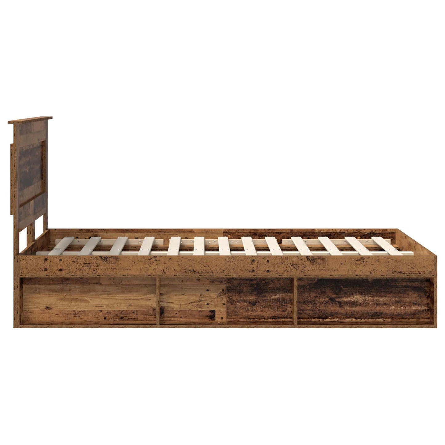 Bed Frame with Headboard Old Wood 120 x 190 cm Solid Pine Wood