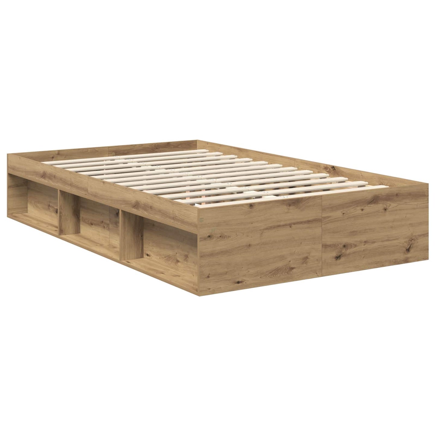Bed Frame Artisian Oak 120 x 190 cm Solid Pine Wood