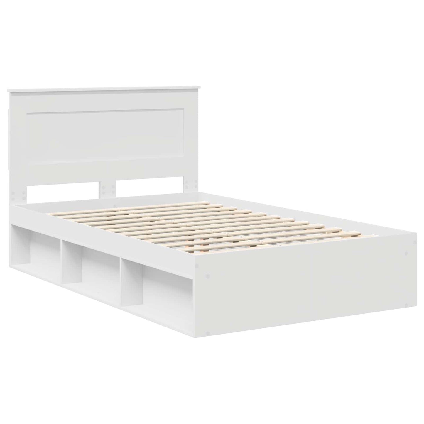 Bed Frame with Headboard White 120 x 200 cm Solid Pine Wood