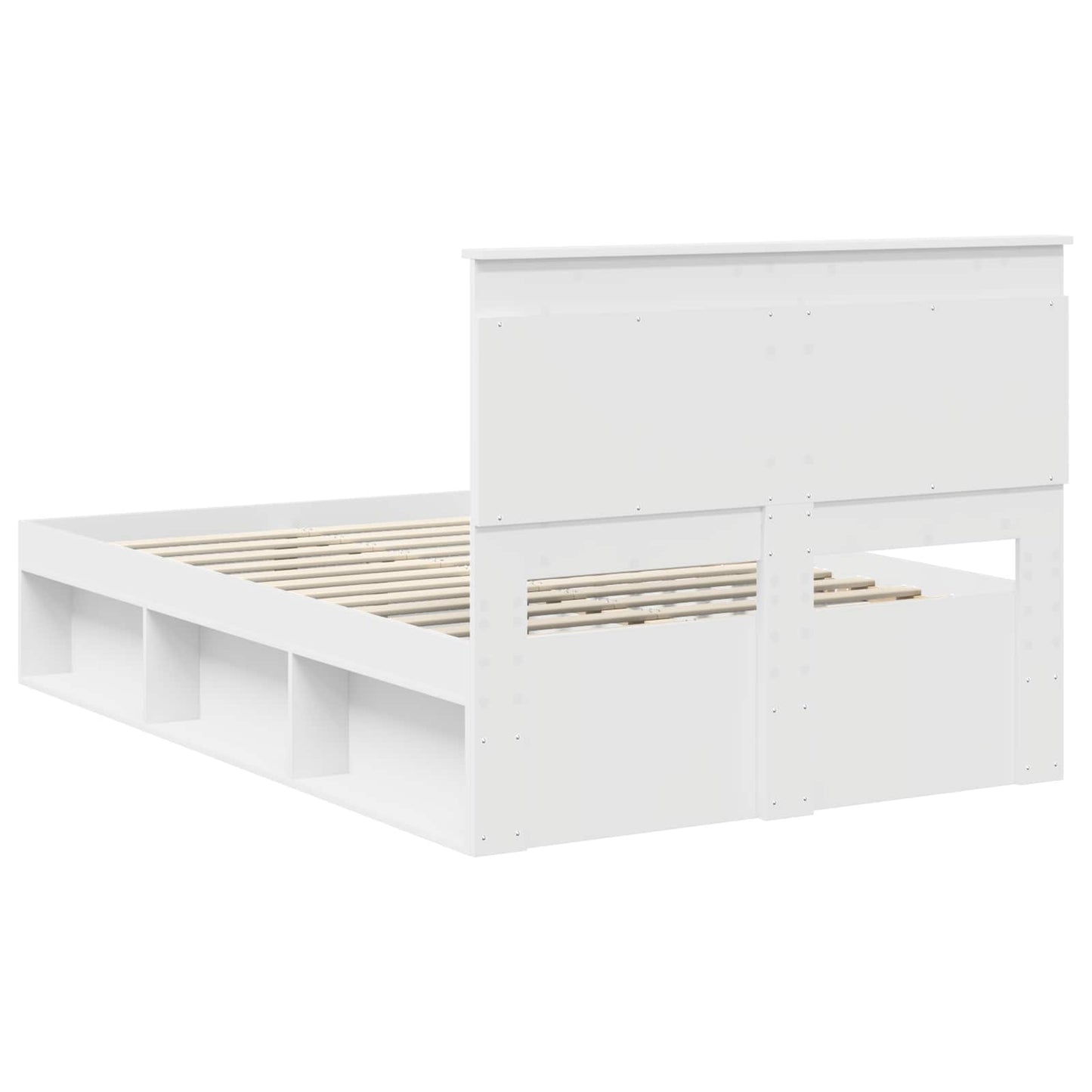 Bed Frame with Headboard White 120 x 200 cm Solid Pine Wood