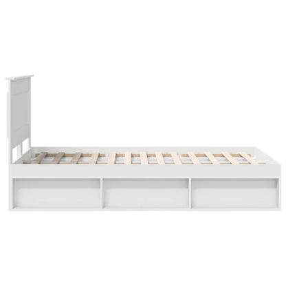 Bed Frame with Headboard White 120 x 200 cm Solid Pine Wood