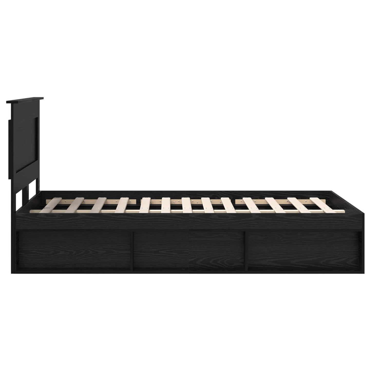 Bed Frame with Headboard Black 120 x 190 cm Solid Pine Wood