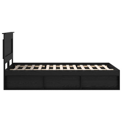 Bed Frame with Headboard Black 120 x 190 cm Solid Pine Wood