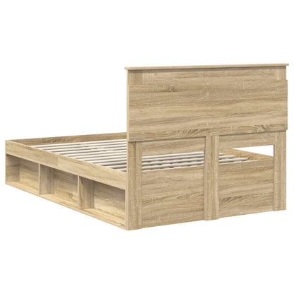 Bed Frame with Headboard Sonoma 120 x 200 cm Solid Pine Wood
