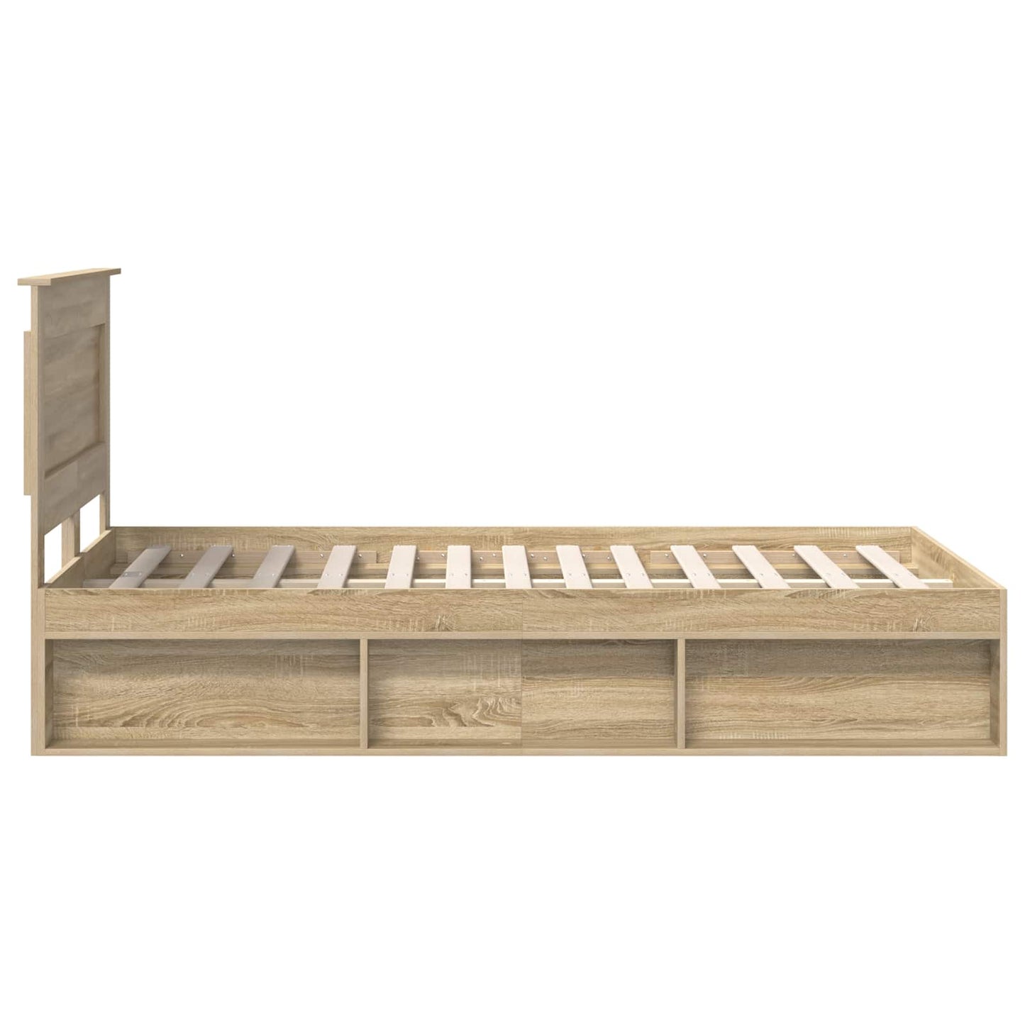 Bed Frame with Headboard Sonoma 120 x 200 cm Solid Pine Wood