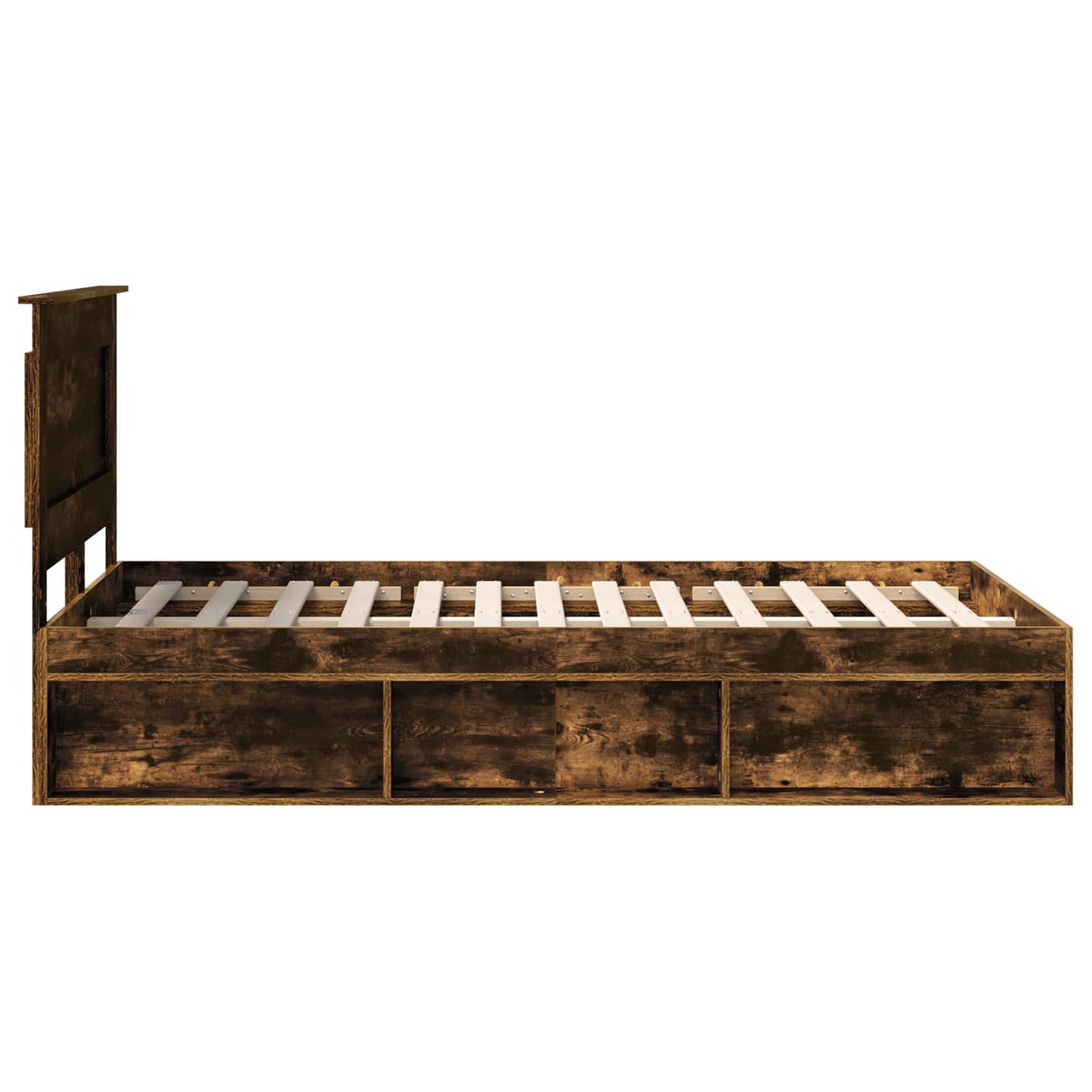 Bed Frame Smoked Oak 120 x 200 cm Solid Pine Wood