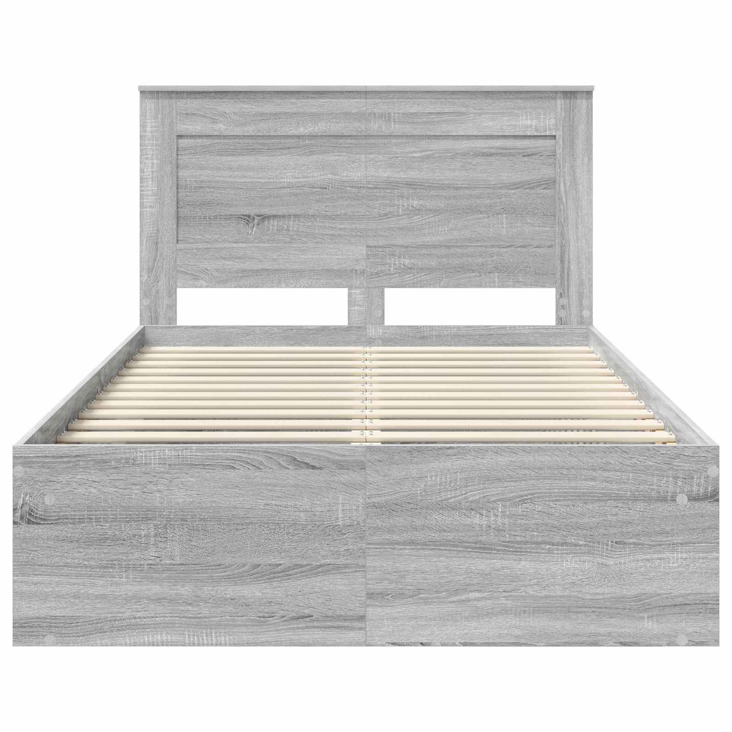 Bed Frame Grey Sonoma 120 x 200 cm Solid Pine Wood
