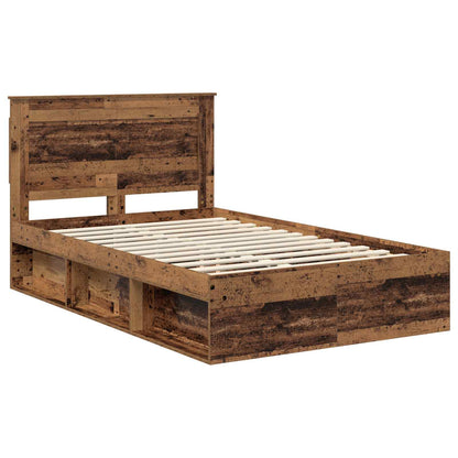 Bed Frame with Headboard Old Wood 120 x 200 cm Solid Pine Wood