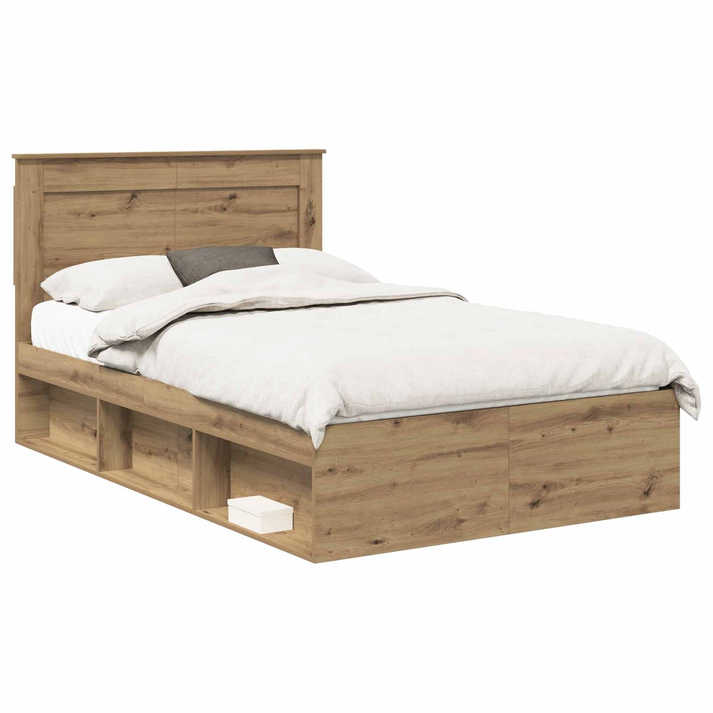 Bed Frame Artisian Oak 120 x 200 cm Solid Pine Wood
