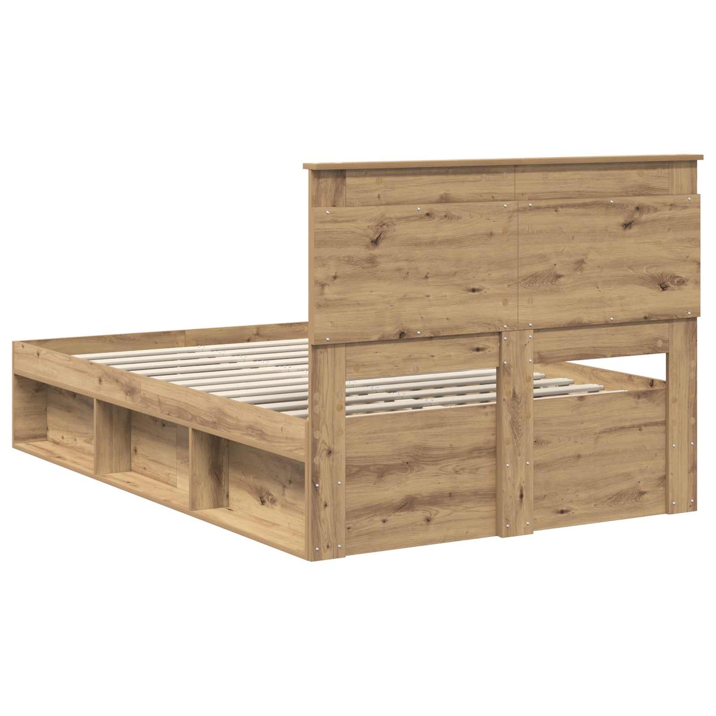 Bed Frame Artisian Oak 120 x 200 cm Solid Pine Wood
