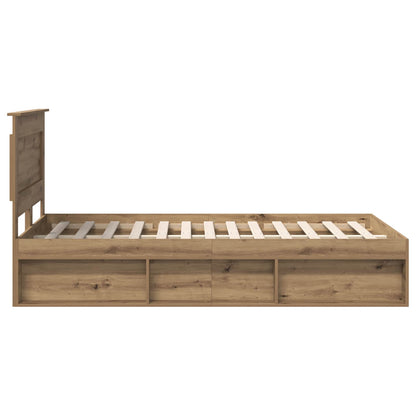 Bed Frame Artisian Oak 120 x 200 cm Solid Pine Wood
