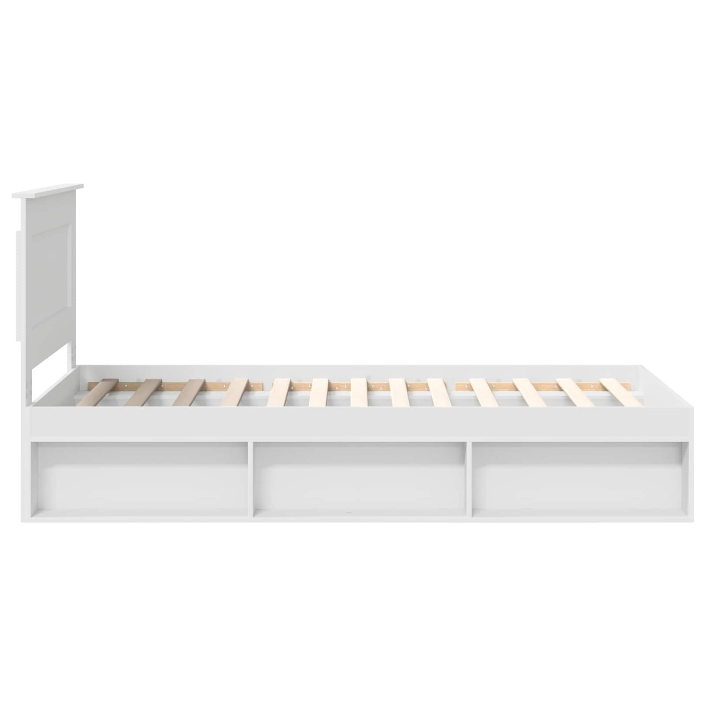 Bed Frame with Headboard White 100 x 200 cm Solid Pine Wood