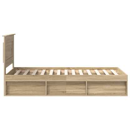 Bed Frame with Headboard Sonoma 100 x 200 cm Solid Pine Wood
