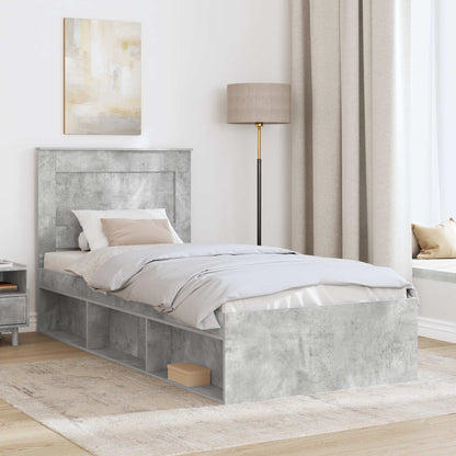 Bed Frame Concerte Grey 100 x 200 cm Solid Pine Wood