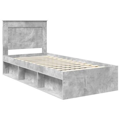 Bed Frame Concerte Grey 100 x 200 cm Solid Pine Wood