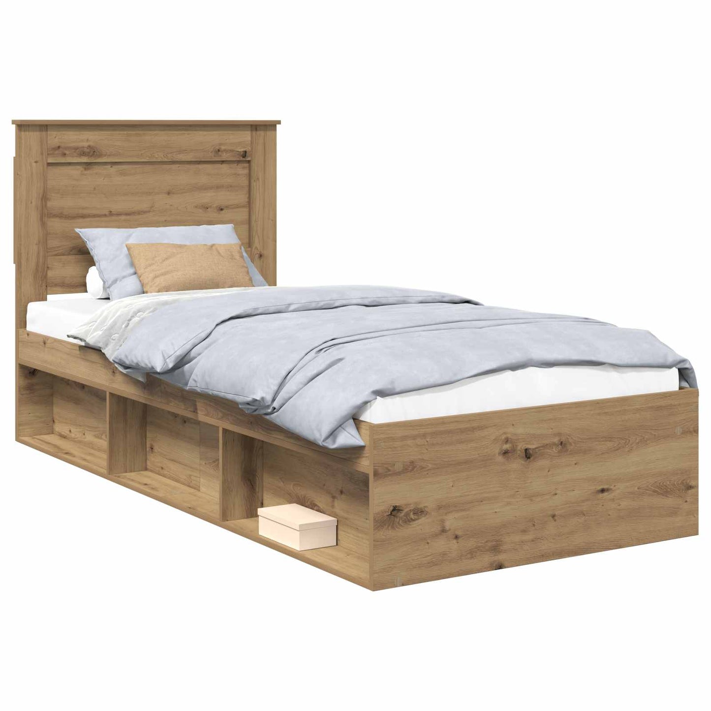 Bed Frame Artisian Oak 100 x 200 cm Solid Pine Wood