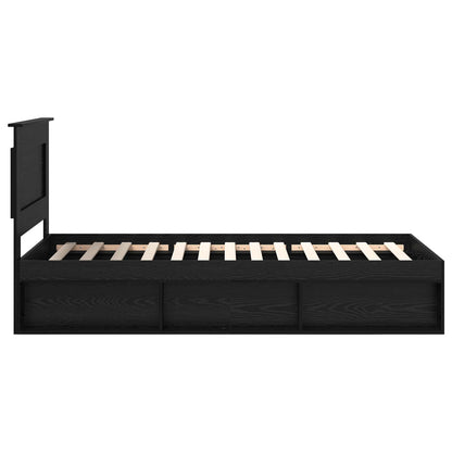 Bed Frame with Headboard Black 90 x 190 cm Solid Pine Wood