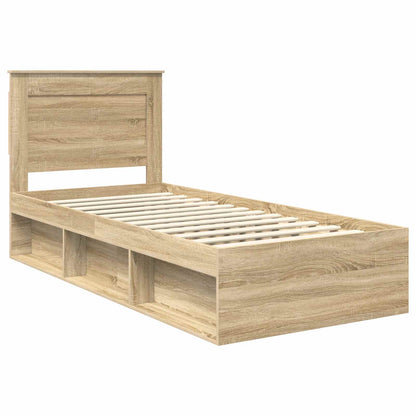 Bed Frame with Headboard Sonoma 90 x 190 cm Solid Pine Wood