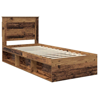 Bed Frame with Headboard Old Wood 90 x 190 cm Solid Pine Wood
