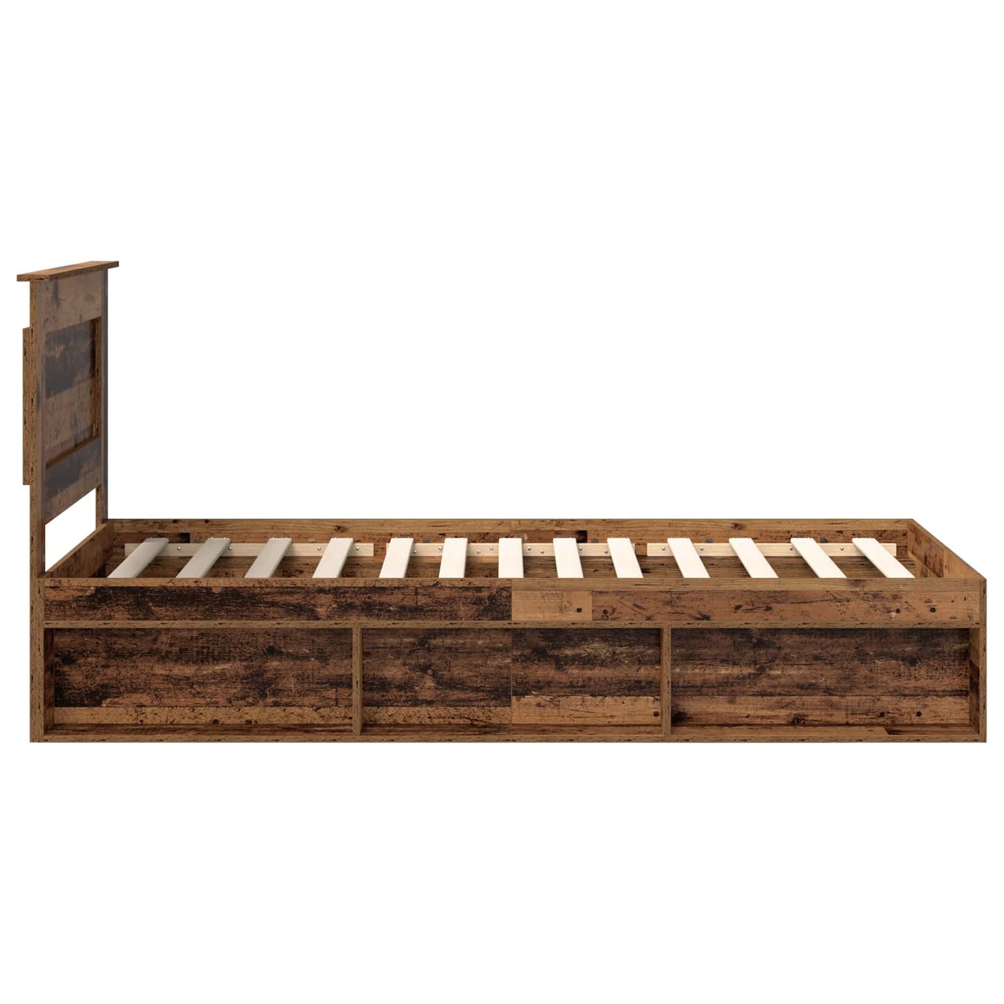 Bed Frame with Headboard Old Wood 90 x 190 cm Solid Pine Wood