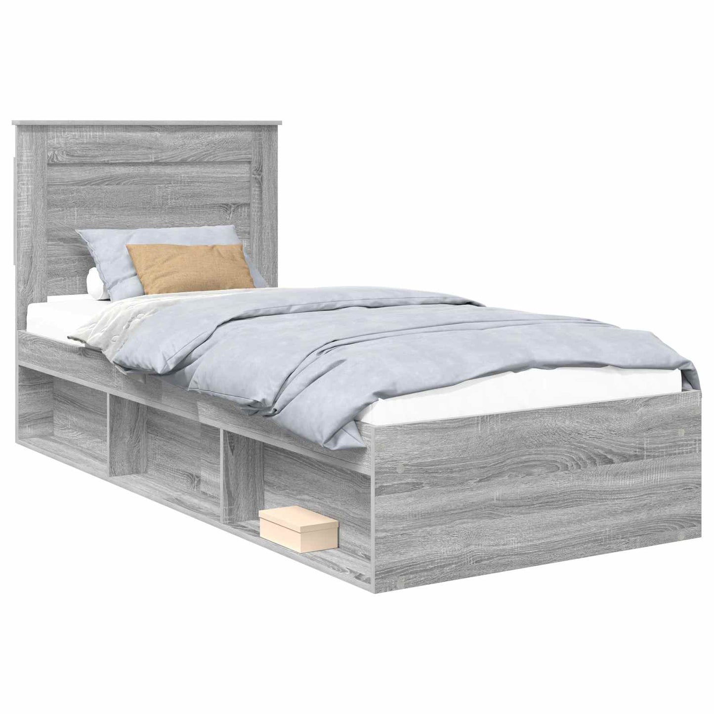Bed Frame with Drawer Grey Sonoma 90 x 200 cm Solid Pine Wood