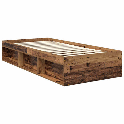 Bed Frame with Headboard Old Wood 90 x 200 cm Solid Pine Wood