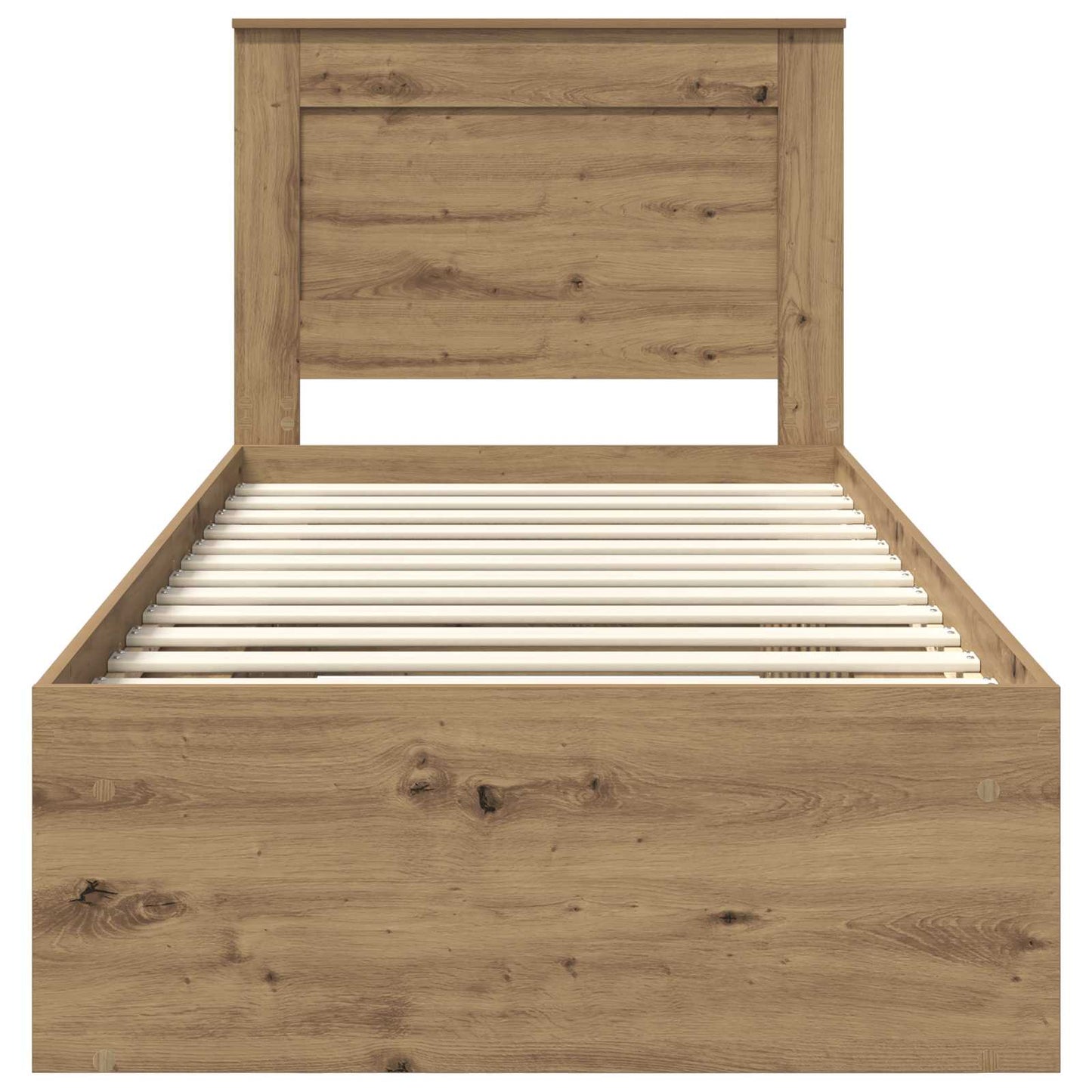 Bed Frame Artisian Oak 90 x 200 cm Solid Pine Wood