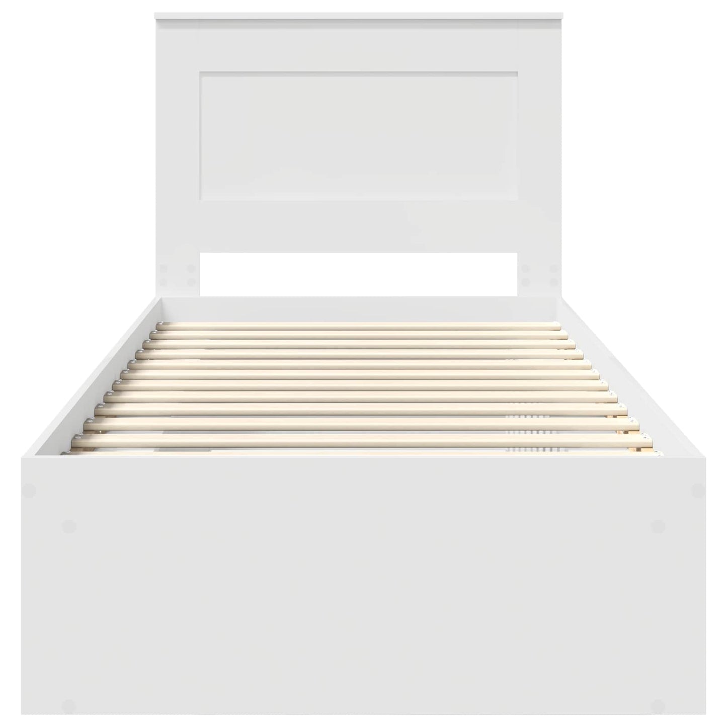 Bed Frame with Headboard White 75 x 190 cm Solid Pine Wood